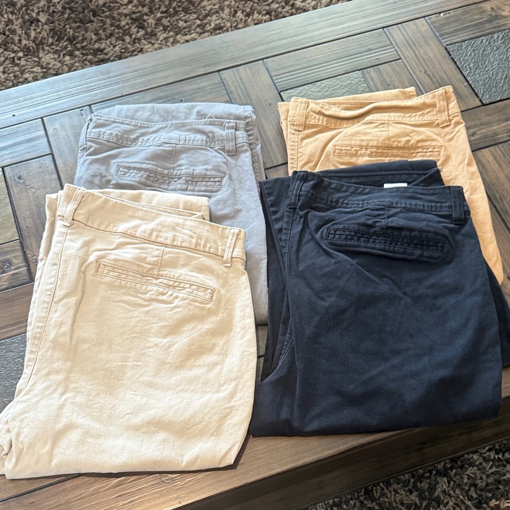 Set of Four Casual Pants in Neutral Tones Old Navy